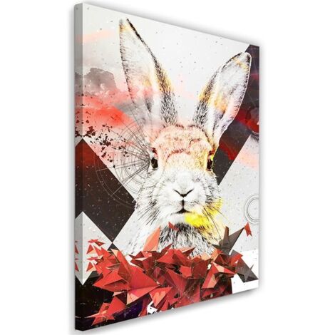 Tableau sur toile Abstrait Coloré Lapin 40x60 (1/5)