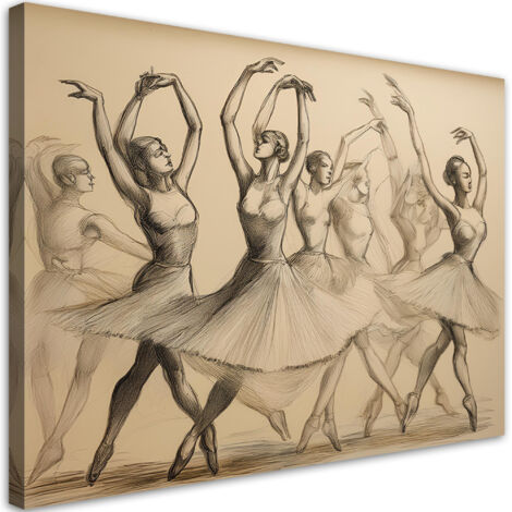 Tableau déco Ballerines dansant Vintage 60x40 (1/5)