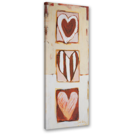 Tableau sur toile Trois cœurs 30x90 (1/5)