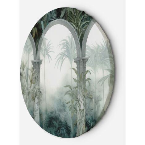 Tableau sur toile Image circulaire Arches tropicales de la jungle 40x40 (1/5)