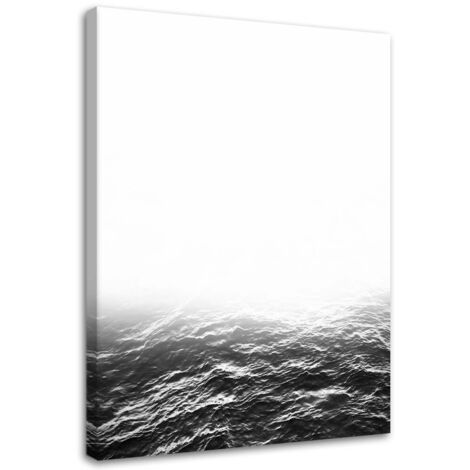 Tableau sur toile Waves Sea Noir et blanc 40x60 (1/5)
