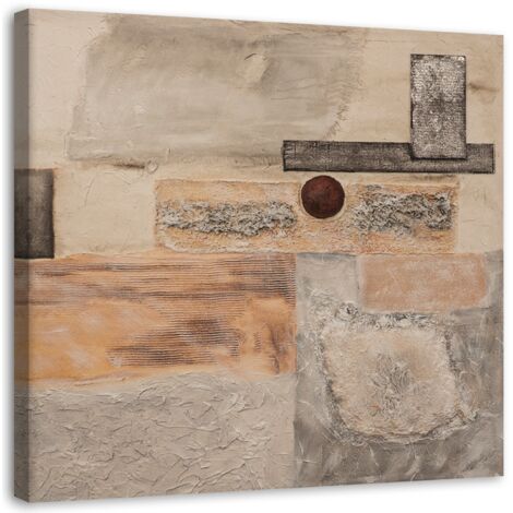Cadre déco Abstrait Beige Marron 60x60 (1/5)