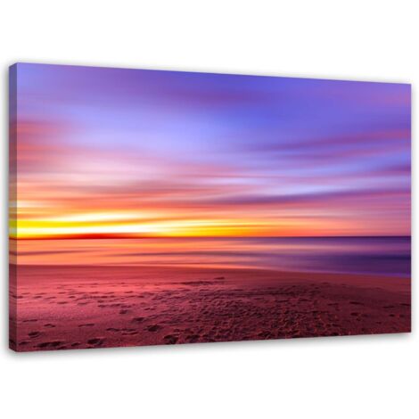 Tableau sur toile Violet Coucher de soleil 90x60 (1/5)