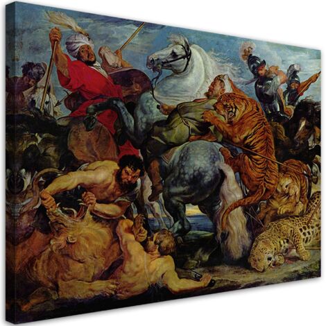 Tableau sur toile La chasse au tigre - P. P. Rubens 90x60 (1/5)