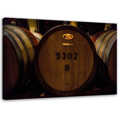Tableau sur toile Tonneaux de vin bois 60x40 (1/5)