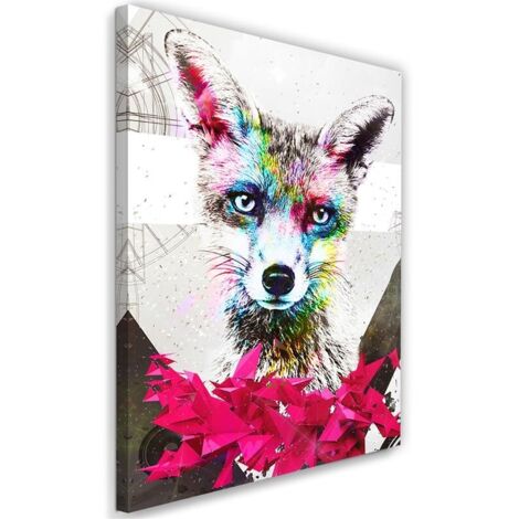 Tableau sur toile Abstrait Coloré Renard 40x60 (1/5)