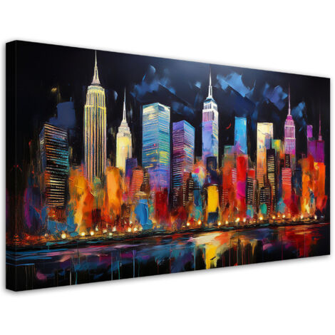 Tableau déco Architecture colorée de la ville de New York 100x50 (1/5)