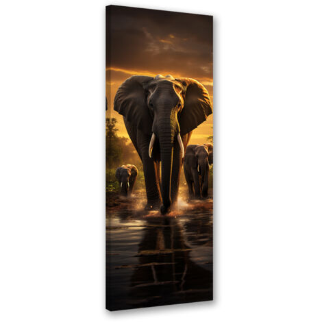 Tableau sur toile Éléphant Afrique Safari 30x90 (1/5)