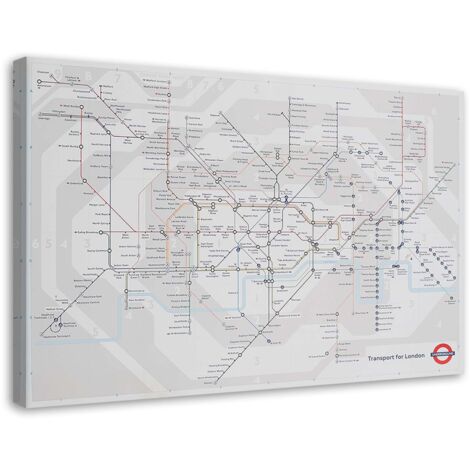 Image sur toile, Métro de Londres - plan de la ligne de métro - 60x40 (1/5)