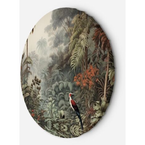 Tableau sur toile Image circulaire Plantes dans une jungle tropicale 80x80 (1/5)