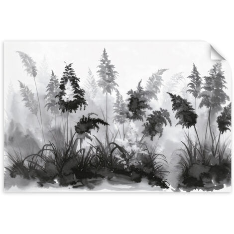 Poster autocollant Feuilles de fougère dans une niche 3D 150x100 (1/3)