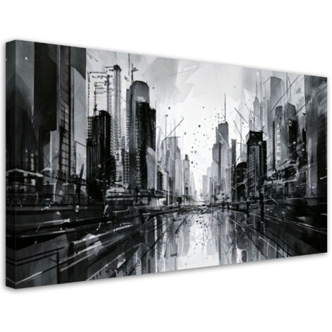Tableau déco Ville Architecture Abstraction Bâtiments 80x40 (1/5)
