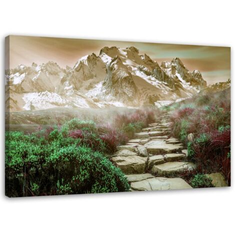 Cadre déco Montagnes avec brouillard 60x40 (1/5)
