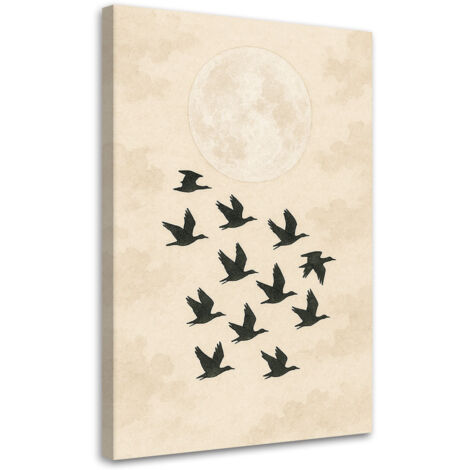 Tableau déco Oiseaux en vol Minimalisme Beige 40x60 (1/5)