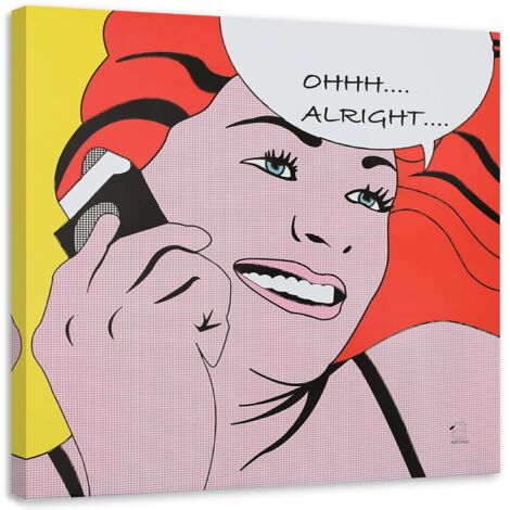 Tableau déco Pop Art Cartoon Téléphone 60x60 (1/5)