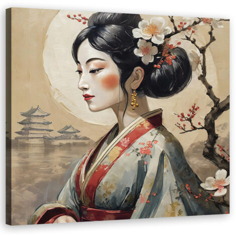 Tableau déco Geisha japonaise 30x30 (1/5)