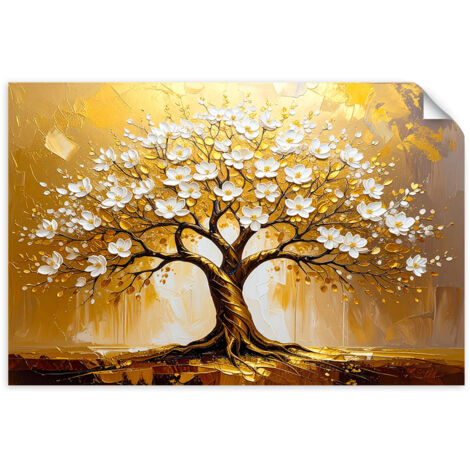 Poster autocollant Arbre de vie en or Abstraction 100x70 (1/3)