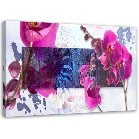 Tableau sur toile Orchidée Abstraction Rose 60x40