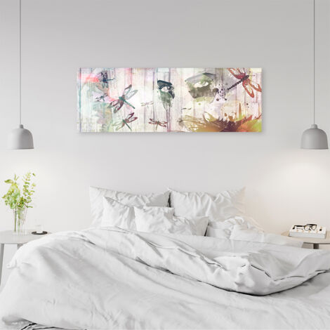 Tableau sur toile Femme et papillons 90x30 - 3