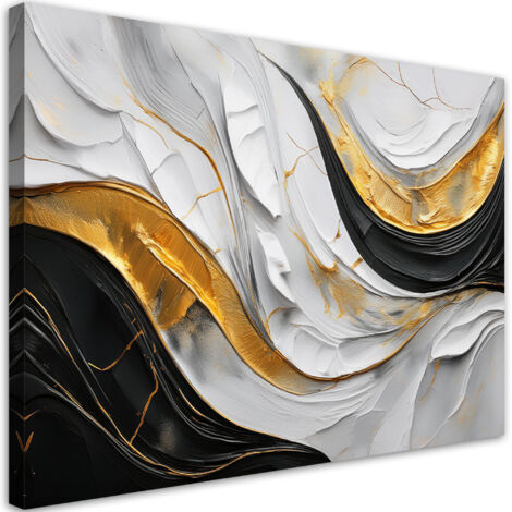 Tableau déco Vagues Abstraction Glamour 90x60 (1/5)