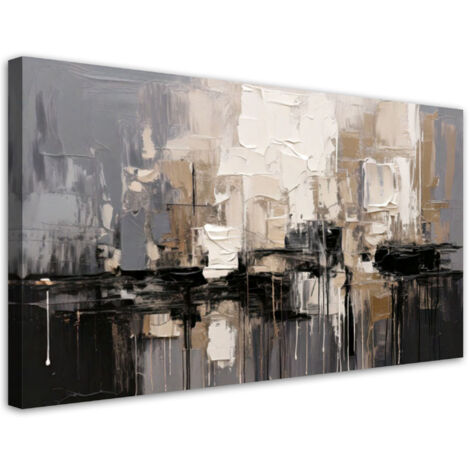 Tableau déco Abstraction dans les tons gris 100x50 (1/5)