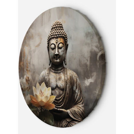 Tableau sur toile Image circulaire Bouddha en méditation abstrait 40x40 (1/5)