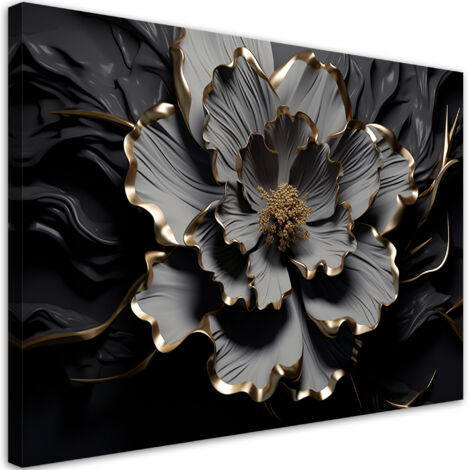 Tableau sur toile Fleur de lotus abstraite glamour AI 100x70