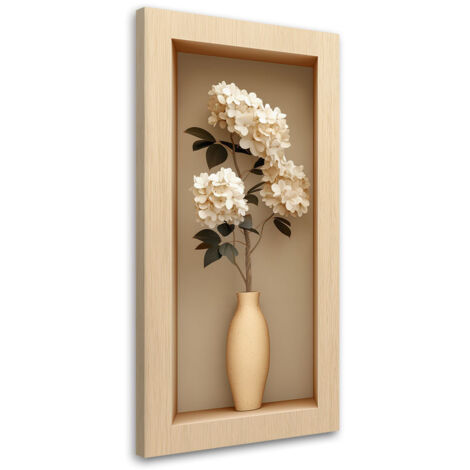 Tableau déco Fleurs blanches dans un vase dans un renfoncement 40x80 (1/4)