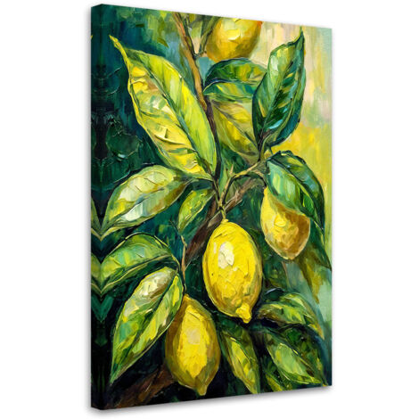 Tableau sur toile Tableau sur toile Citrons acrylique 40x60 (1/5)