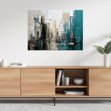 tableau-d-co-ville-abstraction-turquoise-beige-60x40