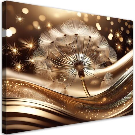 Tableau déco Or Glamour Pissenlit 60x40 (1/5)