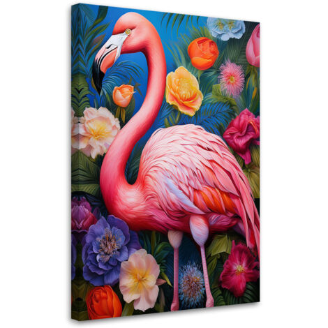 Tableau déco Flamingo Animal Flowers 60x90 (1/5)