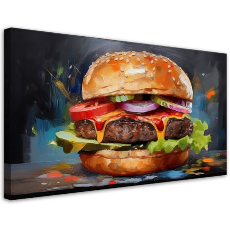 Tableau déco Burger Sandwich Food 80x40 (1/5)