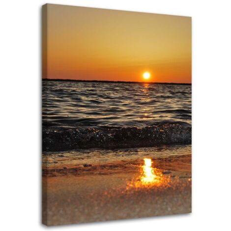 Tableau sur toile Coucher de soleil plage mer 70x100 (1/5)