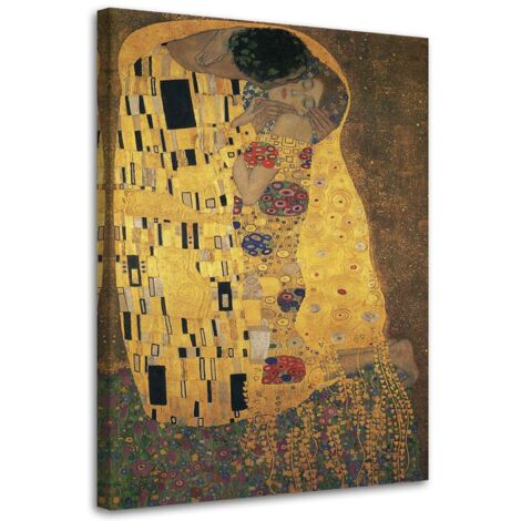 Image sur toile, Le Baiser - Reproduction de G. Klimt - 70x100