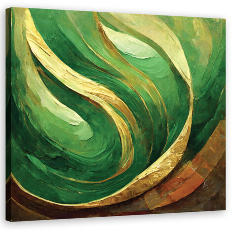 Tableau déco Vert Abstraction peinte 60x60 (1/5)