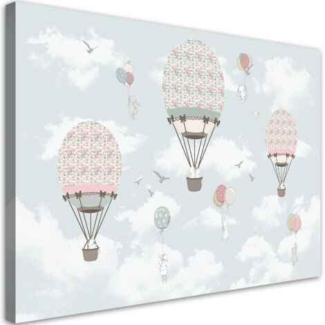 Tableau sur toile Animaux de vol en ballon coloré 60x40 (1/5)