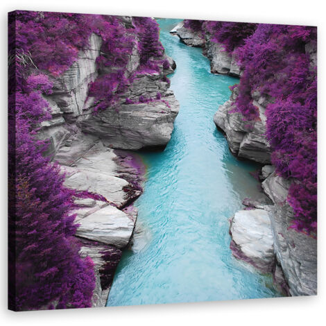 Tableau décoratif Montagne Paysage Lilas 30x30 (1/5)