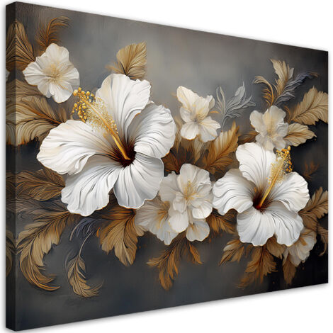 Tableau déco Fleur d'hibiscus nature 60x40 (1/5)