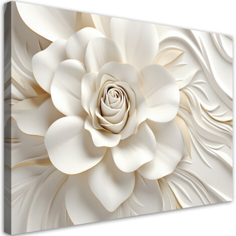 Tableau sur toile Fleur blanche 3D 60x40 (1/5)