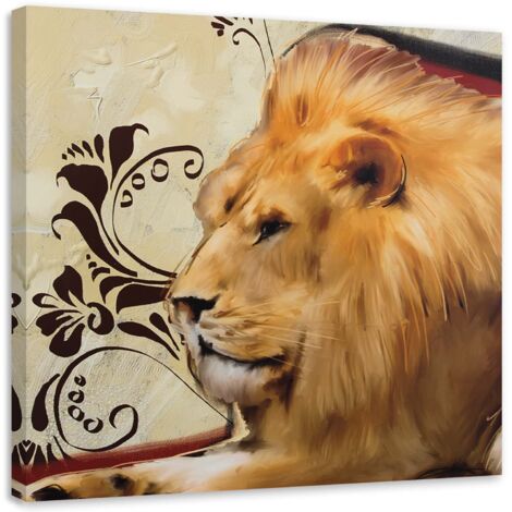 Tableau déco Afrique lions animaux 30x30 (1/5)