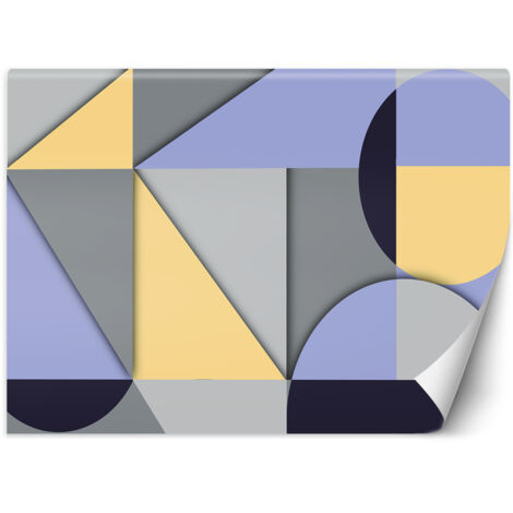 Fototapete Geometrische Abstraktionsformen Gelb Grau Lila 400x280 cm (1/5)