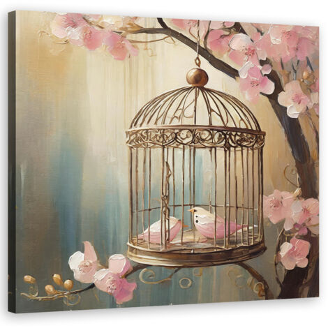 Tableau déco Animaux Oiseaux Vintage 60x60 (1/5)