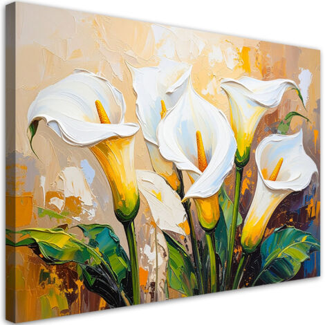 Tableau déco Calla blanches Fleurs comme peintes 60x40 (1/4)