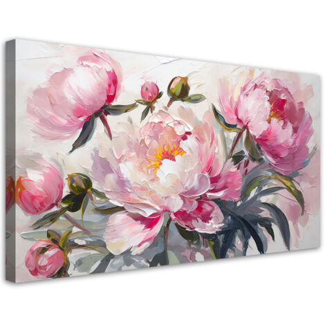 Tableau déco Pivoines roses Fleurs 100x50 (1/5)