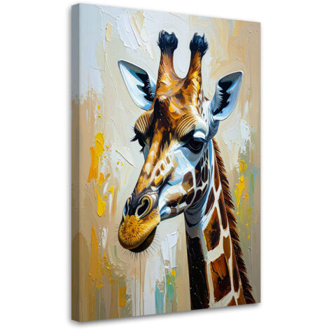 Tableau déco Girafe imitation peinture à l'huile 40x60 (1/4)
