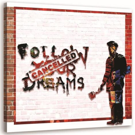 Tableau sur toile Banksy Art de rue 50x50 (1/5)