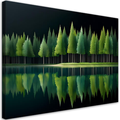 Tableau déco Forêt verte Lac Nature 60x40 (1/5)
