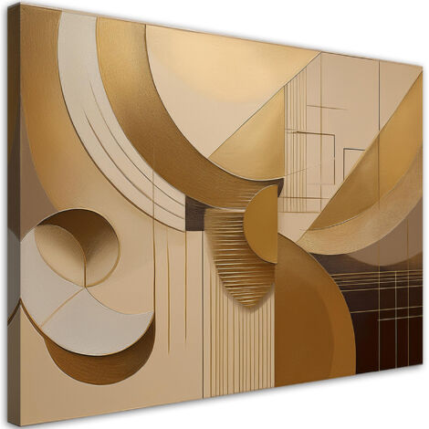 Tableau déco Abstraction géométrique Beige 100x70 (1/5)