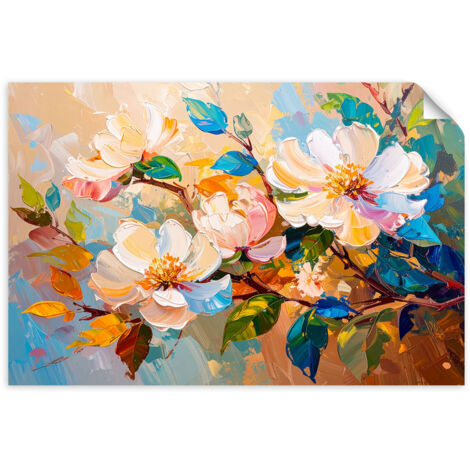 Autocollant mural Fleurs colorées Feuilles Nature 120x80 (1/3)